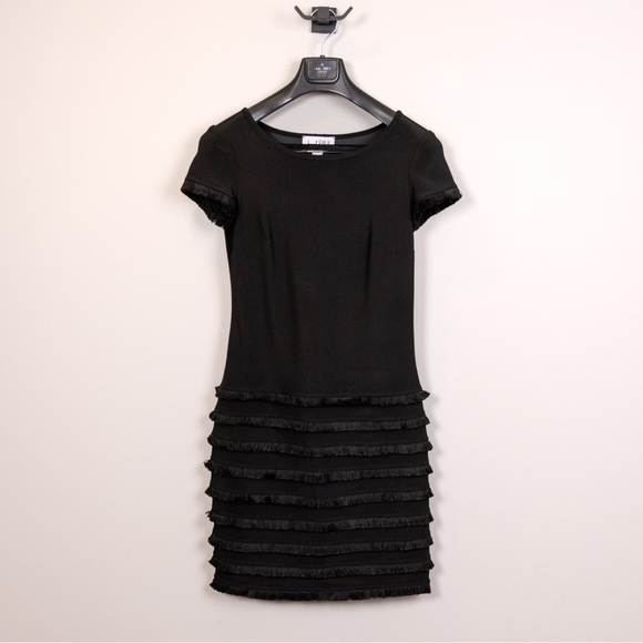 Joseph Ribkoff Black Fringe Detail Dress – Size 2 - Picture 1 of 5